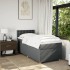 Cama box spring con colchón tela gris oscuro 90x200