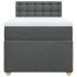 Cama box spring con colchón tela gris oscuro 90x200