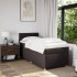 Cama box spring con colchón tela marrón oscuro 100x200