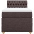 Cama box spring con colchón tela marrón oscuro 100x200