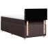 Cama box spring con colchón tela marrón oscuro 100x200