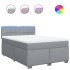 Cama box spring con colchón tela gris claro 140x190