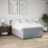 Cama box spring con colchón tela gris claro 140x190