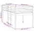 Cama alta blanca madera maciza pino 75x190