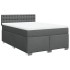 Cama box spring con colchón tela gris oscuro 140x200