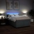 Cama box spring con colchón tela gris oscuro 140x200