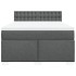 Cama box spring con colchón tela gris oscuro 140x200