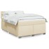 Cama box spring con colchón tela color crema 140x200