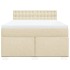 Cama box spring con colchón tela color crema 140x200