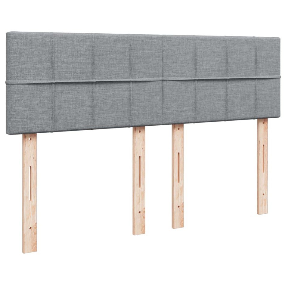 Cama box spring con colchón tela gris claro 160x200