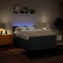 Cama box spring con colchón tela azul 160x200