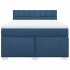 Cama box spring con colchón tela azul 160x200