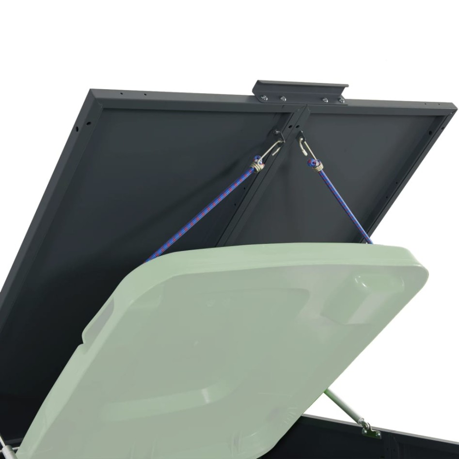 Cobertizo para 3 cubos de basura acero antracita 207x79x117