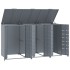 Cobertizo de 3 contenedores de basura acero gris 207x79x117