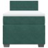 Cama box spring con colchón terciopelo verde oscuro 90x190