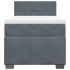 Cama box spring con colchón terciopelo gris oscuro 90x190