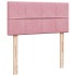Cama box spring con colchón terciopelo rosa 80x200
