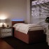 Cama box spring con colchón terciopelo rosa 80x200