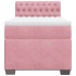 Cama box spring con colchón terciopelo rosa 80x200