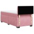 Cama box spring con colchón terciopelo rosa 80x200