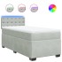 Cama box spring con colchón terciopelo gris claro 90x190