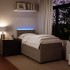 Cama box spring con colchón terciopelo gris claro 90x190