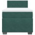 Cama box spring con colchón terciopelo verde oscuro 80x200