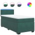 Cama box spring con colchón terciopelo verde oscuro 80x200
