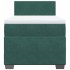 Cama box spring con colchón terciopelo verde oscuro 80x200