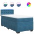 Cama box spring con colchón terciopelo azul oscuro 80x200