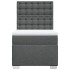 Cama box spring con colchón tela gris oscuro 80x200