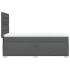 Cama box spring con colchón tela gris oscuro 80x200