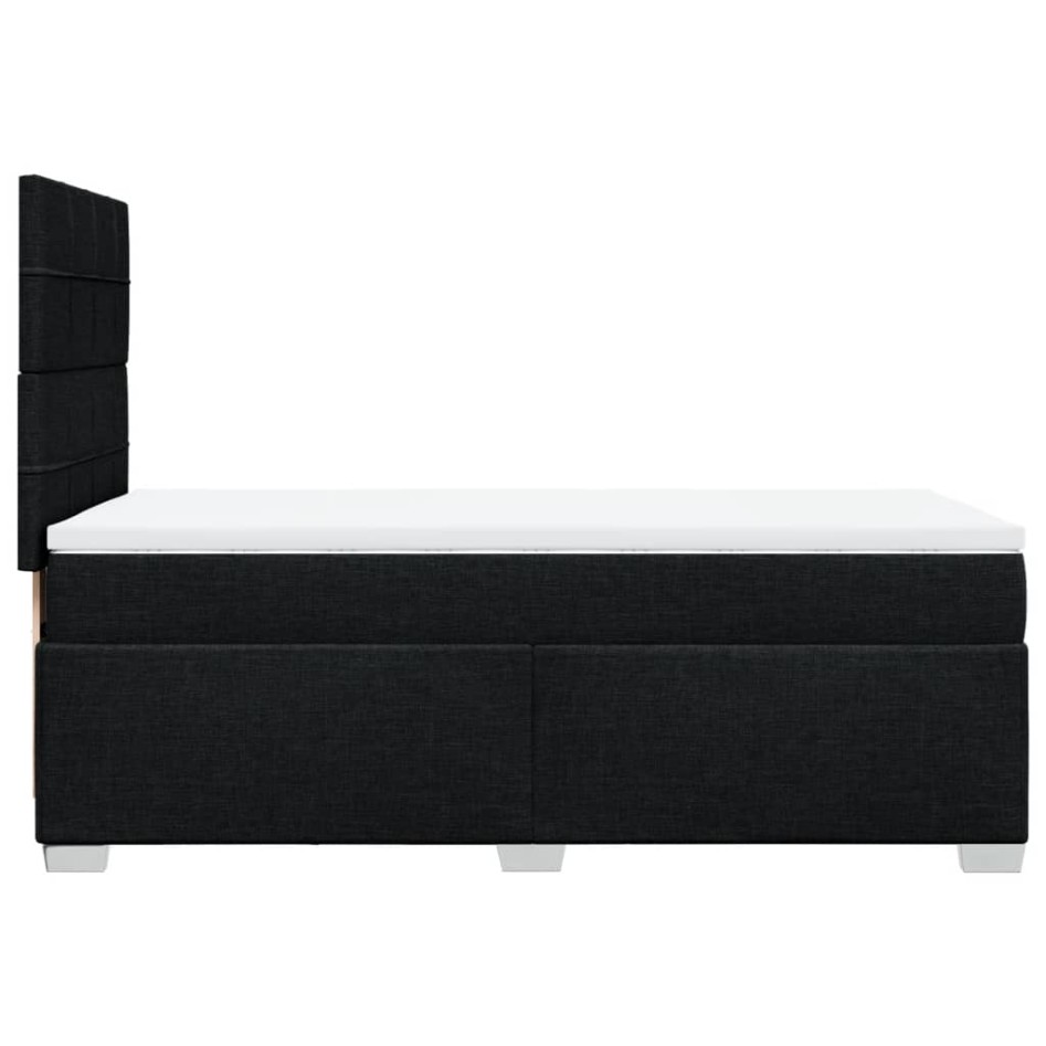 Cama box spring con colchón tela negro 90x190