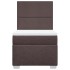 Cama box spring con colchón tela marrón oscuro 90x190