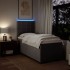 Cama box spring con colchón tela gris taupe 90x190