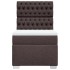 Cama box spring con colchón tela marrón oscuro 90x190