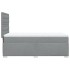 Cama box spring con colchón tela gris claro 90x200