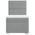 Cama box spring con colchón tela gris claro 90x200