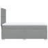 Cama box spring con colchón tela gris claro 90x200