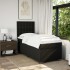 Cama box spring con colchón tela negro 90x200
