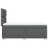 Cama box spring con colchón tela gris oscuro 90x200