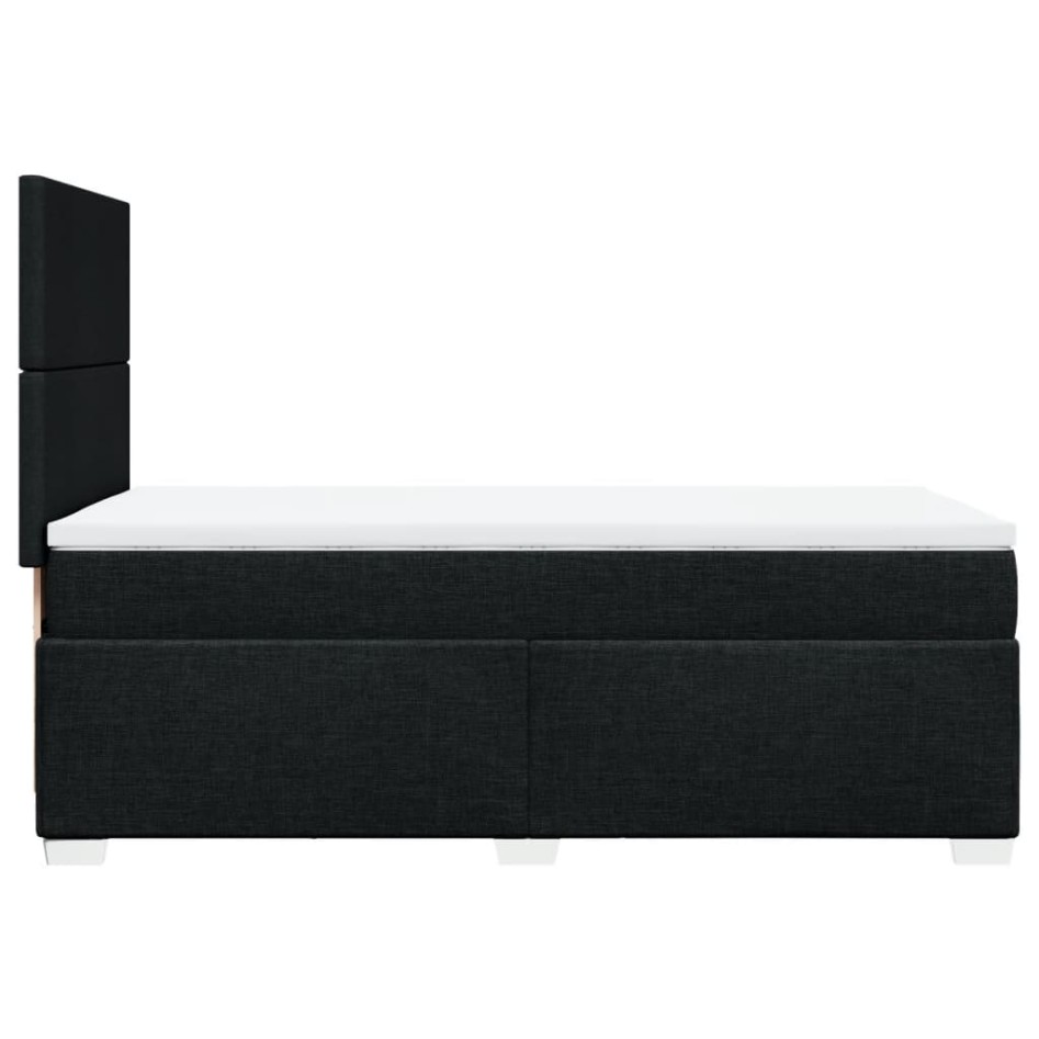 Cama box spring con colchón tela negro 90x200