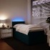 Cama box spring con colchón terciopelo azul 90x200