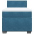 Cama box spring con colchón terciopelo azul 90x200