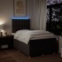 Cama box spring con colchón tela marrón oscuro 120x200