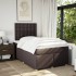 Cama box spring con colchón tela marrón oscuro 120x200