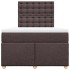 Cama box spring con colchón tela marrón oscuro 120x200