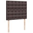 Cama box spring con colchón tela marrón oscuro 120x200