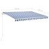 Toldo automático LED sensor de viento azul y blanco 3,5x2,5