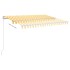 Toldo automático LED sensor de viento amarillo blanco 3,5x2,5